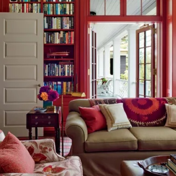 SCHUMACHER Red Velvet Pillow Cover - 21" - Picture 6 of 6